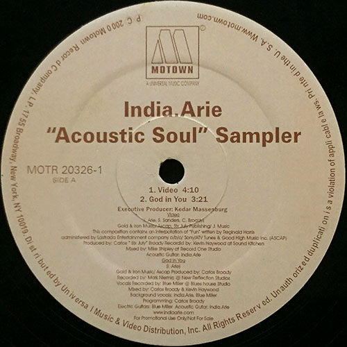 INDIA. ARIE // ACOUSTIC SOUL SAMPLER (EP) inc. VIDEO / GOD IN YOU / BROWN SKIN / BUTTERFLY