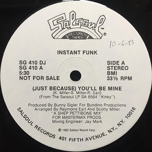INSTANT FUNK // (JUST BECAUSE) YOU'LL BE MINE (7:47/5:30)