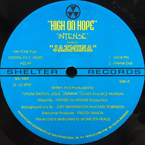 INTENSE presents JAZMINA // HIGH ON HOPE (12VER)