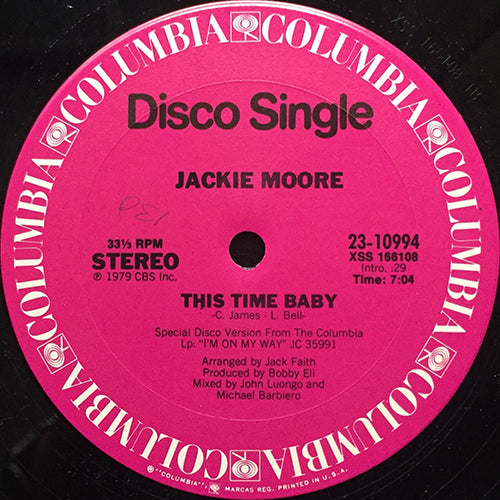 JACKIE MOORE // THIS TIME BABY (7:04) / LET'S GO SOMEWHERE AND MAKE LOVE (3:00)