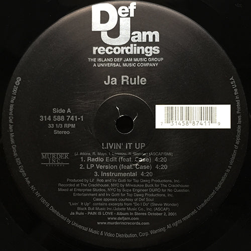 JA RULE // LIVIN' IT UP (3VER) / THE INC. (3VER)