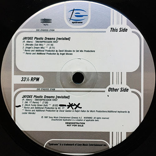 JAYDEE // PLASTIC DREAMS (REVISITED) (DAVID MORALES, ANGEL MORAES & MURK BOYS REMIX) (4VER)