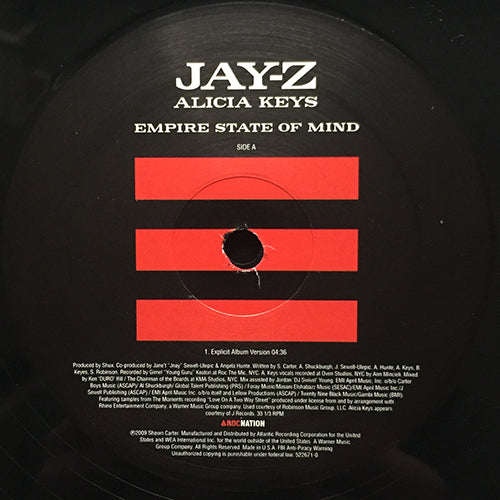JAY-Z & ALICIA KEYS // EMPIRE STATE OF MIND (EXPLICIT ALBUM VERSION) / (AMENDED ALBUM VERSION)