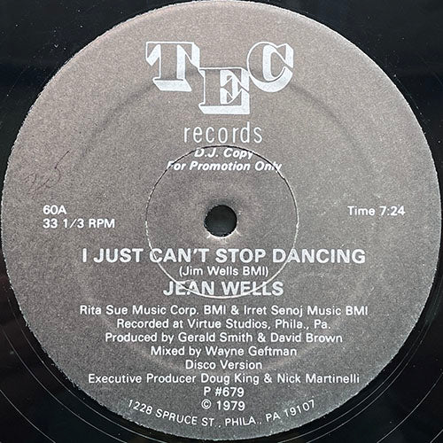JEAN WELLS // I JUST CAN'T STOP DANCING (REMIXED) (7:37) / INST (6:27)