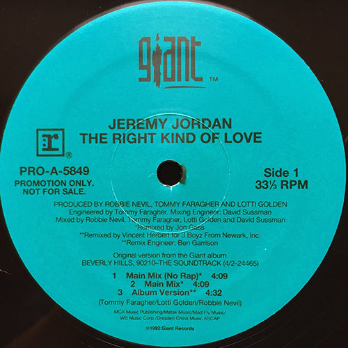 JEREMY JORDAN // THE RIGHT KIND OF LOVE (6VER)
