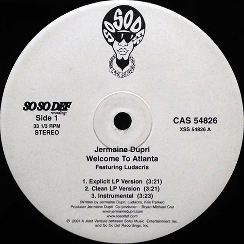 JERMAINE DUPRI feat. LUDACRIS // WELCOME TO ATLANTA (3VER) / WHATEVER (3VER) feat. NATE DOGG