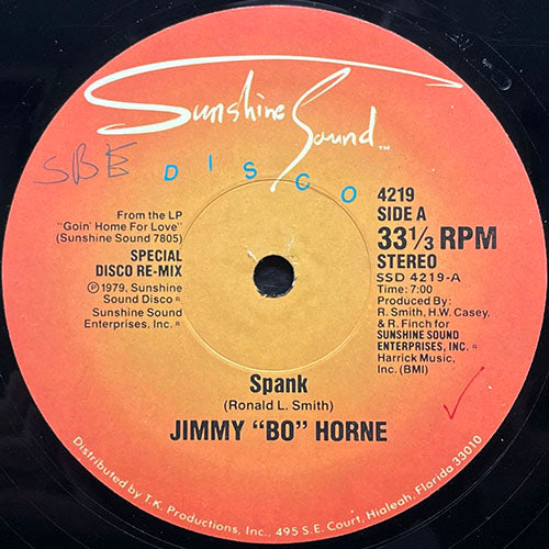 JIMMY "BO" HORNE // SPANK (SPECIAL DISCO RE-MIX) (7:00) / I WANNA GO HOME WITH YOU (3:55)