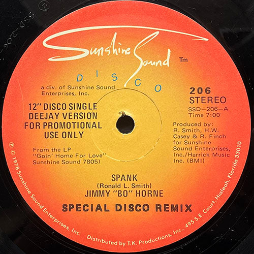 JIMMY "BO" HORNE // SPANK (SPECIAL DISCO RE-MIX) (7:00) / I WANNA GO HOME WITH YOU (3:55)