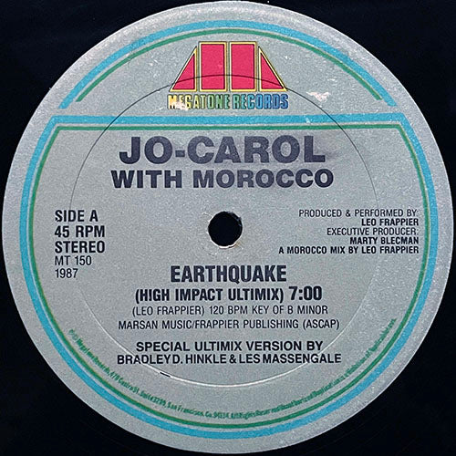 JO-CAROL with MOROCCO // EARTHQUAKE (HIGH IMPACT ULTIMIX) (7:00) / (RHYTHM RADIO EDIT) (3:53) / (DUB MIX) (6:45)