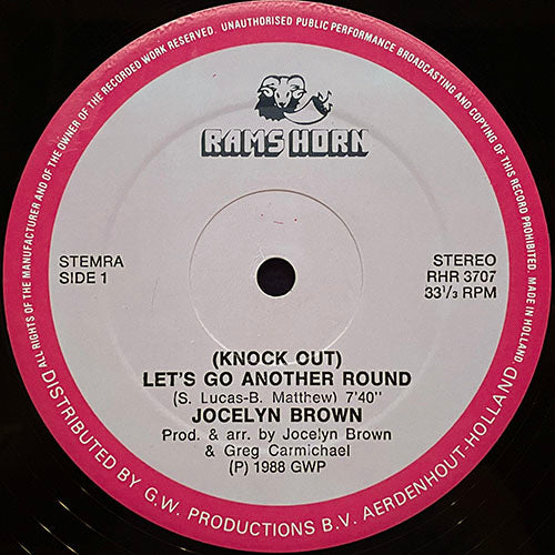JOCELYN BROWN // (KNOCK OUT) LET'S GO ANOTHER ROUND (7:40) / LIVE IT UP (5:15)