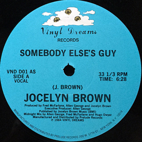 JOCELYN BROWN // SOMEBODY ELSE'S GUY (6:28) / INSTR. DUB (5:45)