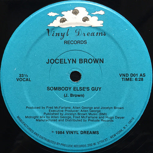 JOCELYN BROWN // SOMEBODY ELSE'S GUY (6:28) / INSTR. DUB (5:45)