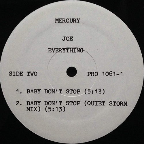 JOE // THE ONE FOR ME (4VER) / BABY DON'T STOP (2VER)