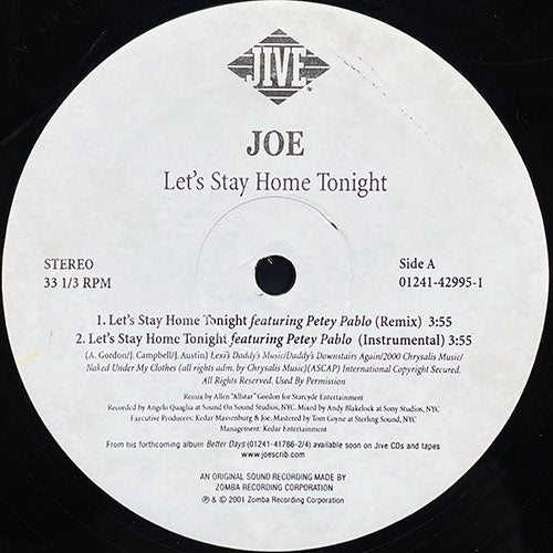 JOE // LET'S STAY HOME TONIGHT (4VER)