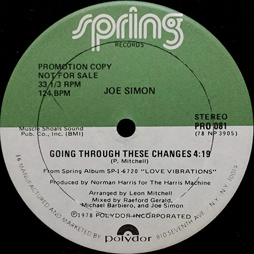 JOE SIMON // GOING THROUGH THESE CHANGES (4:19)