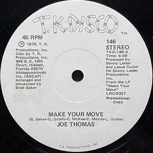 JOE THOMAS // MAKE YOUR MOVE (6:56) / GET ON BACK (6:43)