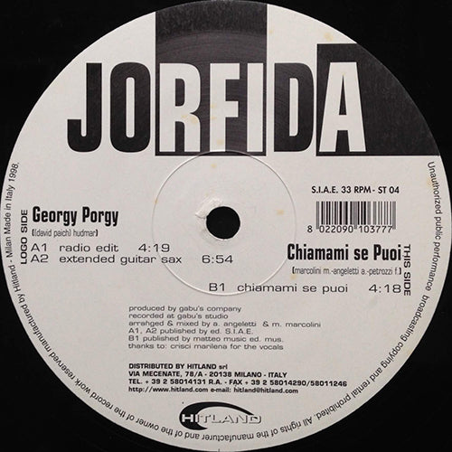 JORFIDA // GEORGY PORGY (2VER) / CHIAMAMI SE PUOI