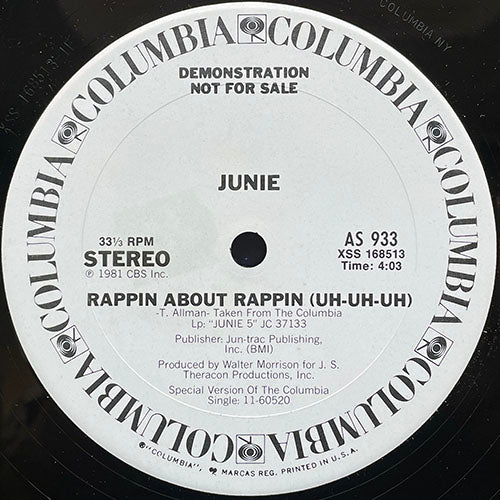 JUNIE // RAPPIN ABOUT RAPPIN (UH-UH-UH) (4:03) / VICTIM OF LOVE (4:35)