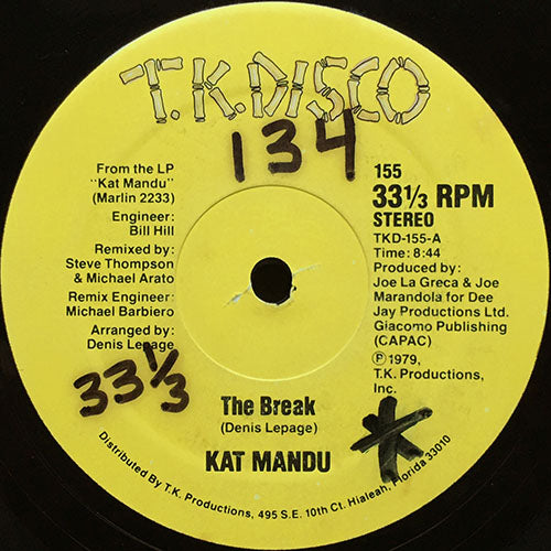KAT MANDU // THE BREAK (8:44) / THERE'S ONLY BEEN A FEW (7:37)