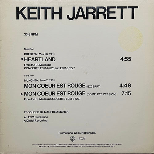 KEITH JARRETT // HEARTLAND (4:55) / MON COEUR EST ROUGE (4:48/7:15)