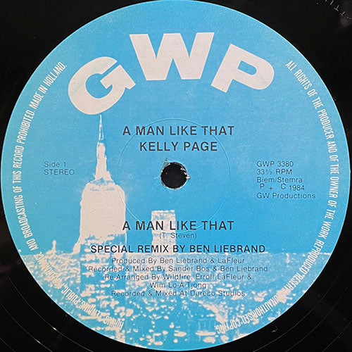 KELLY PAGE // A MAN LIKE THAT (7:44) / (DUB VERSION) (5:53) / (RHYTHM VERSION) (5:46)