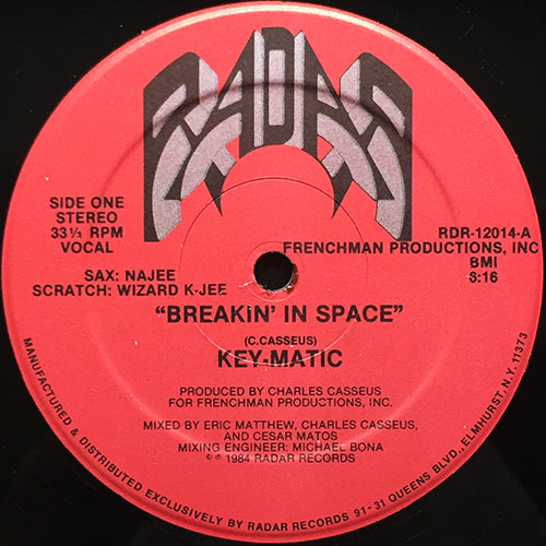 KEY-MATIC // BREAKIN' IN SPACE (6:16) / INST (4:33) / LUNA BEATS I (2:00) / LUNA BEATS II (2:20)