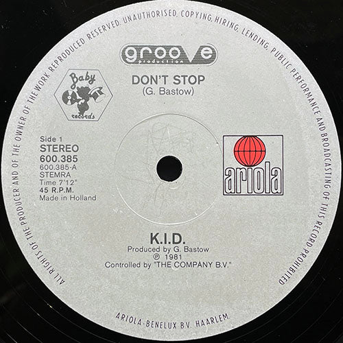 K.I.D. // DON'T STOP (7:12) / DO IT AGAIN (5:25)