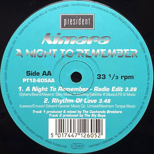 KIMARA // A NIGHT TO REMEMBER (3VER) / RHYTHM OF LOVE