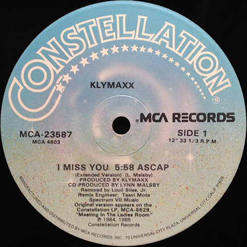 KLYMAXX // I MISS YOU (5:58/5:32) / INST (5:58)