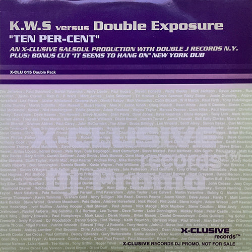 K.W.S. versus DOUBLE EXPOSURE // TEN PERCENT (MASTERS AT WORK REMIX) (6VER) / HANG IN ON