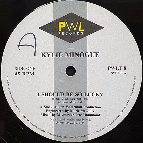 KYLIE MINOGUE // I SHOULD BE SO LUCKY (6:03) / INST (3:24)