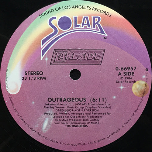 LAKESIDE // OUTRAGEOUS (6:11/4:19) / SO LET'S LOVE (4:56)