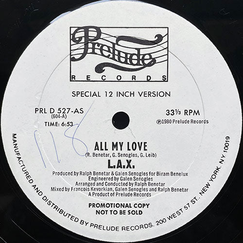 L.A.X. // ALL MY LOVE (6:53) / INST (5:40)