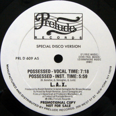 L.A.X. // POSSESSED (7:18) / INST (5:59) / FIGHT BACK (5:09) / INST (6:09)