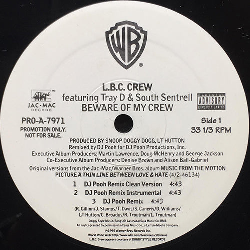 L.B.C. CREW feat. TRAY D & SOUTH SENTRELL // BEWARE OF MY CREW (6VER)