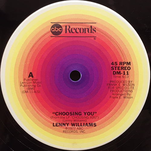 LENNY WILLIAMS // CHOOSING YOU (6:13) / PLEASE DON'T TEMPT ME (7:52)