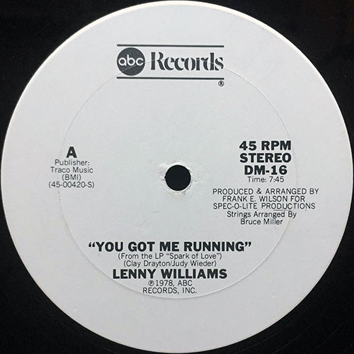 LENNY WILLIAMS // YOU GOT ME RUNNING (7:45)
