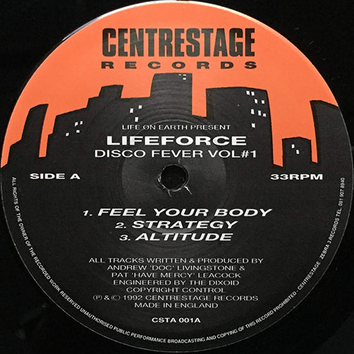 LIFE ON EARTH presents LIFEFORCE // DISCO FEVER VOL#1 (EP) inc. FEEL YOUR BODY / STRATEGY / ALTITUDE / DANCIN' IN THE KEY OF LOVE / LIMBO / H.O.T.