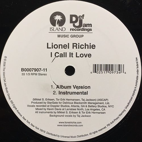 LIONEL RICHIE // I CALL IT LOVE (2VER)