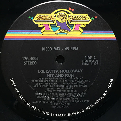 LOLEATTA HOLLOWAY // HIT AND RUN (11:07) / WE'RE GETTING STRONGER (7:23)