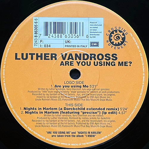LUTHER VANDROSS // ARE YOU USING ME / NIGHTS IN HARLEM (2VER)