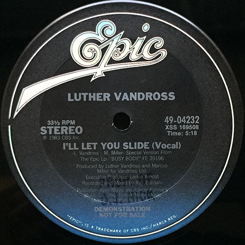 LUTHER VANDROSS // I'LL LET YOU SLIDE (5:18) / (INSTRUMENTAL) (5:18)