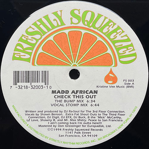 MADD AFRICAN // CHECK THIS OUT (2VER) / DANCE LI'L SISTUH (2VER)