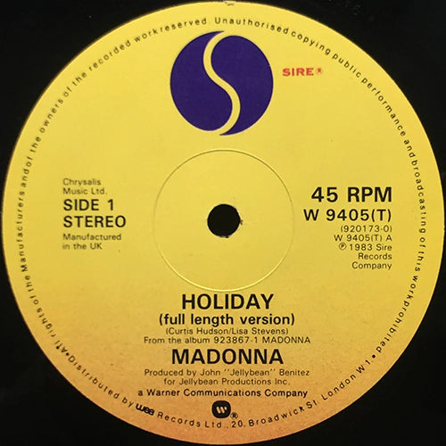 MADONNA // HOLIDAY (FULL LENGTH VERSION) / THINK OF ME