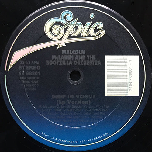 MALCOLM McLAREN AND THE BOOTZILLA ORCHESTRA // DEEP IN VOGUE (BANJIE REALNESS) (9:03) / (LP VERSION) (4:06)