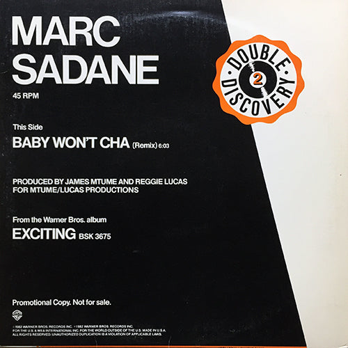 MARC SADANE / MISS PIGGY // BABY WON'T CHA (REMIX) (6:03) / STEREAU WARMUP (2:04) / EXERCISE YOUR RIGHTS (3:07)