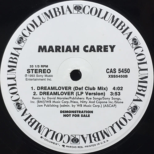 MARIAH CAREY // DREAMLOVER (LP VERSION & BAM JAM SOUL MIX) (4VER)