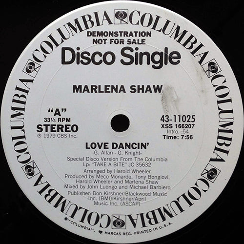 MARLENA SHAW // LOVE DANCIN' (7:56) / NO ONE YET (5:15)
