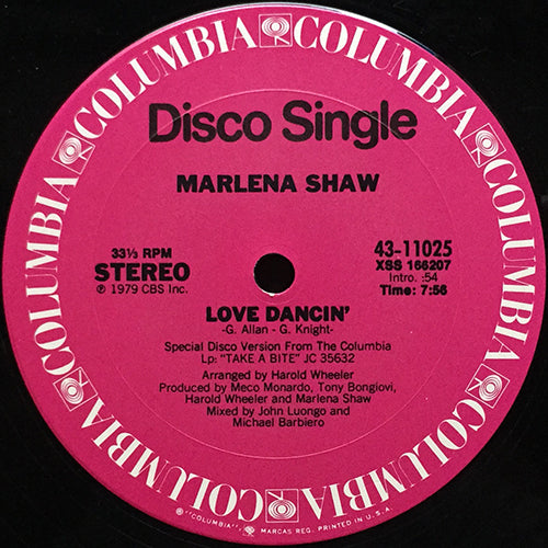 MARLENA SHAW // LOVE DANCIN' (7:56) / NO ONE YET (5:15)