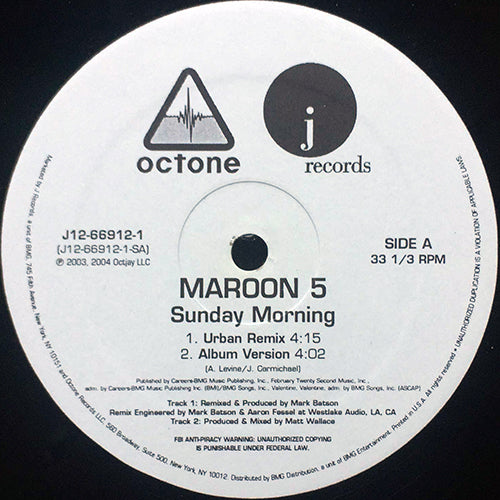 MAROON 5 // SUNDAY MORNING (2VER) / THIS LOVE (3VER)